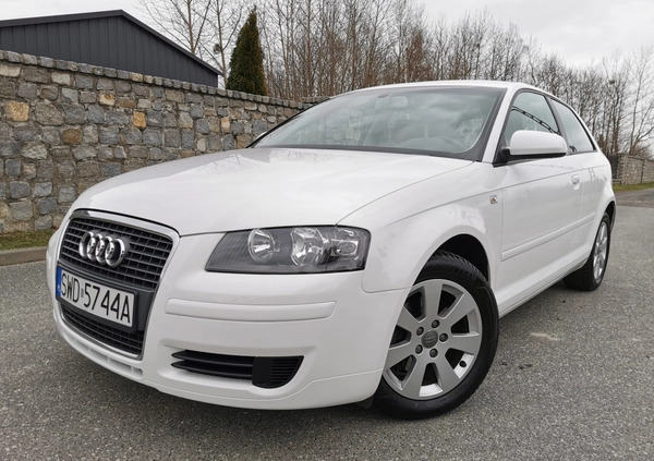 Audi A3 cena 27900 przebieg: 77000, rok produkcji 2008 z Rydułtowy małe 781